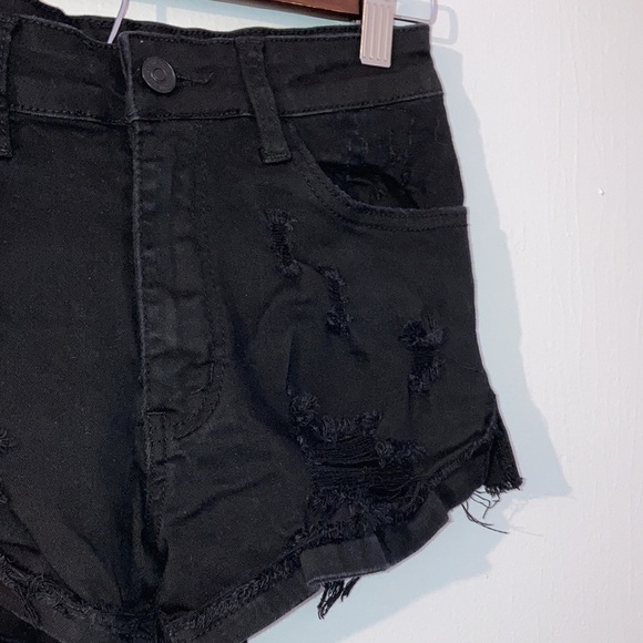 KanCan Distressed Black Denim Shorts - Picture 3 of 13